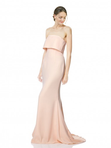 Sleeveless Strapless Stretch Crepe Mermaid Black Tie Evening Dress Online