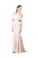 Sleeveless Nude Off the Shoulder Stretch Crepe Mermaid Formal Evening Dress Online