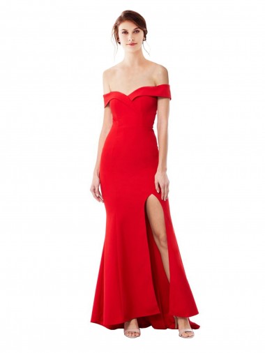 Sleeveless Off the Shoulder Stretch Crepe Mermaid Formal Evening Dress Online