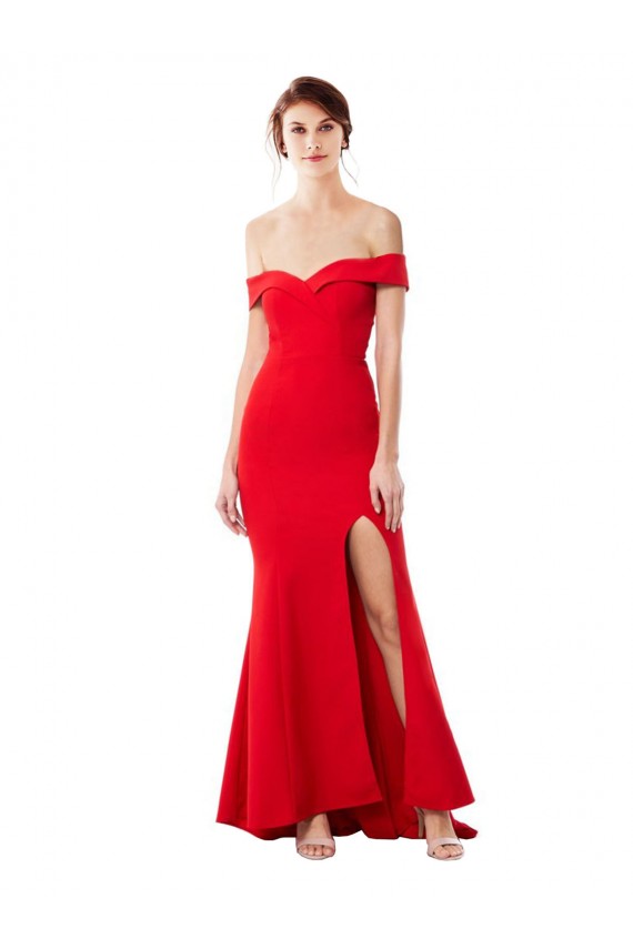 Sleeveless Off the Shoulder Stretch Crepe Mermaid Formal Evening Dress Online