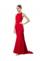 Sleeveless Halter Neck Open Back Stretch Crepe Mermaid Formal Evening Dress Online