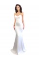 Sleeveless White Sweetheart Low Back Stretch Crepe Mermaid Formal Evening Dress Online