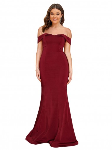 Sleeveless Off the Shoulder Spandex Mermaid Plus Size Formal Evening Dress Online