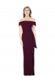 Sleeveless Burgundy Gold Off the Shoulder Low Back Stretch Crepe Mermaid Formal Evening Dress Online