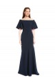 Short Sleeves Off the Shoulder Stretch Crepe Mermaid Evening Dress Online