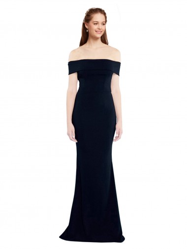 Sleeveless Off the Shoulder Keyhole Back Stretch Crepe Mermaid Formal Dress Online