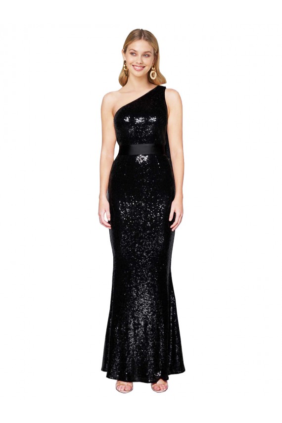 Sleeveless One Shoulder Sequin Mermaid Formal Evening Dress Online