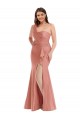 Sleeveless One Shoulder Silky Satin Mermaid Black Tie Plus Size Evening Dress Online