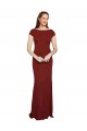 Cap Sleeves Round Neck Keyhole Back Stretch Crepe Mermaid Formal Evening Dress Online