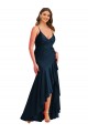 Sleeveless Spaghetti Straps Silky Satin Mermaid High Low Plus Size Evening Dress Online