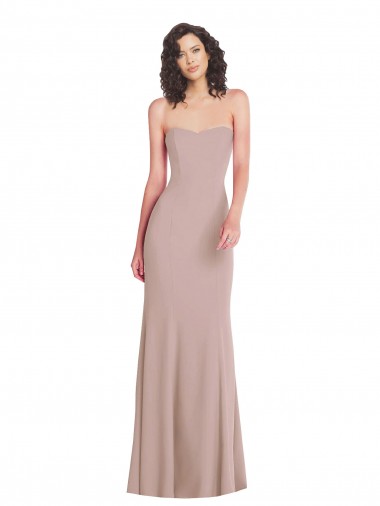Sleeveless Dusty Pink Sweetheart Stretch Crepe Mermaid Formal Dress Online