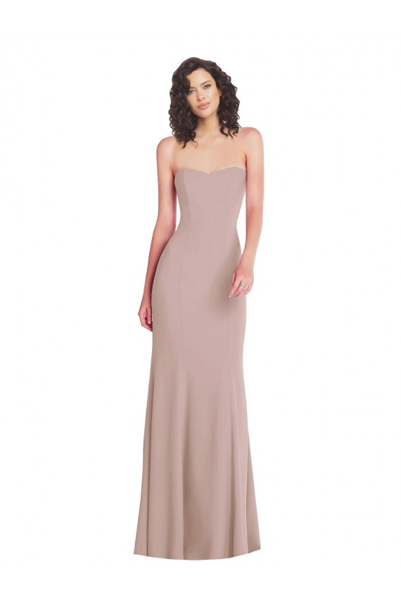 Sleeveless Dusty Pink Sweetheart Stretch Crepe Mermaid Formal Dress Online