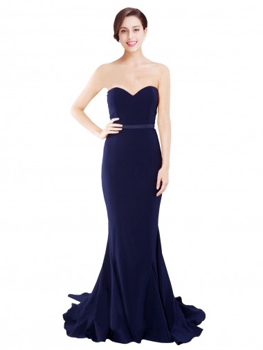 Sleeveless Sweetheart Low Back Stretch Crepe Mermaid Semi Formal Evening Dress Online