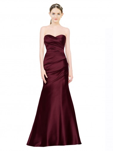 Sleeveless Sweetheart Low Back Satin Mermaid Formal Evening Dress Online