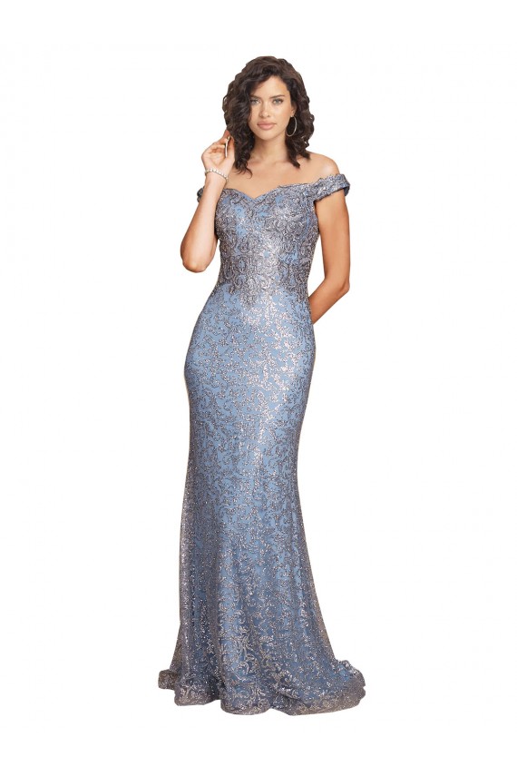 Sleeveless Off the Shoulder Sequin Mermaid Formal Dress Online
