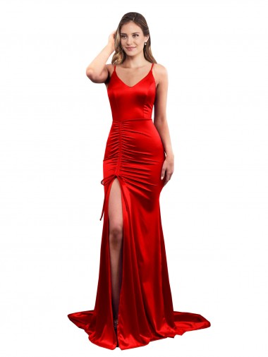 Sleeveless Sweetheart Low Back Stretch Satin Mermaid Evening Dress Online
