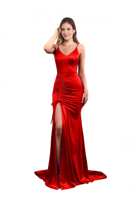 Sleeveless Sweetheart Low Back Stretch Satin Mermaid Evening Dress Online