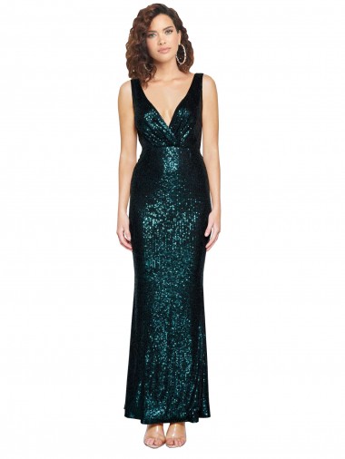 Sleeveless V-Neck Sequin Mermaid Evening Dress Online