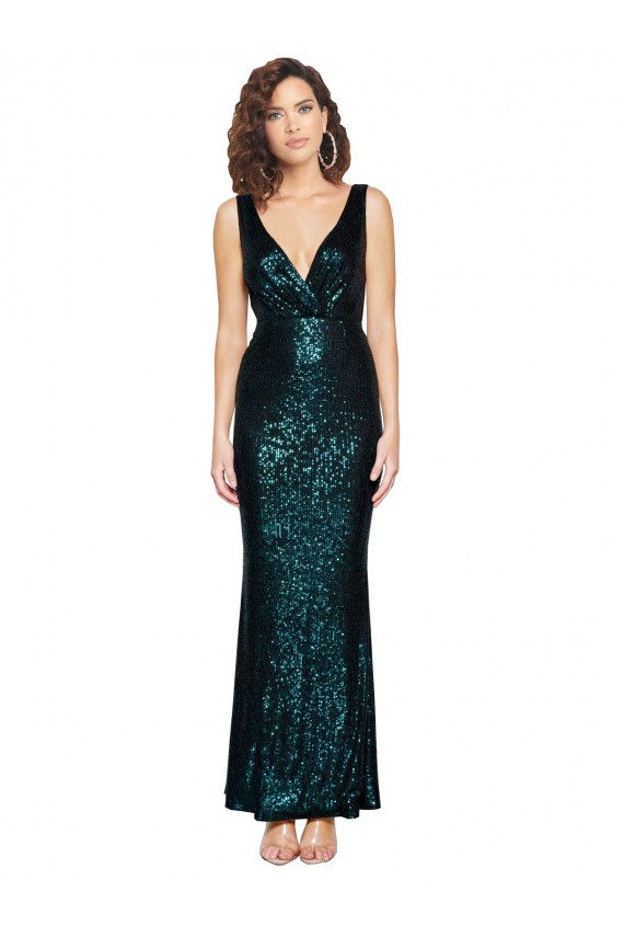 Sleeveless V-Neck Sequin Mermaid Evening Dress Online