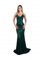 Sleeveless Dark Green V-Neck Low Back Sequin Mermaid Formal Evening Dress Online