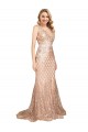 Sleeveless V-Neck V-Back Sparkling Sequin Mermaid Plus Size Formal Evening Dress Online