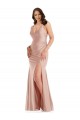 Sleeveless V-Neck Silky Satin Mermaid Plus Size Formal Evening Dress Online