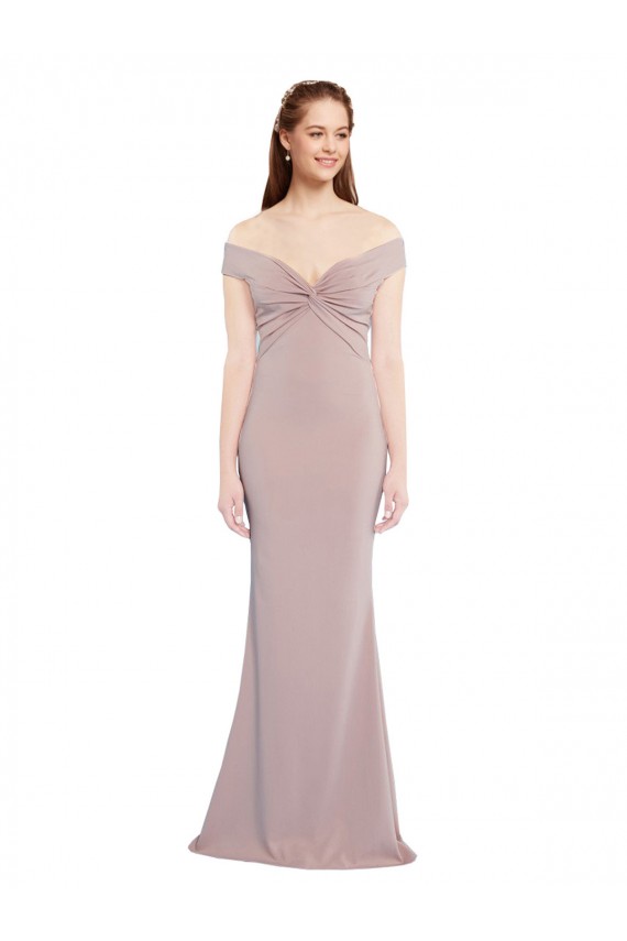 Sleeveless Off the Shoulder Keyhole Back Stretch Crepe Mermaid Formal Evening Dress Online