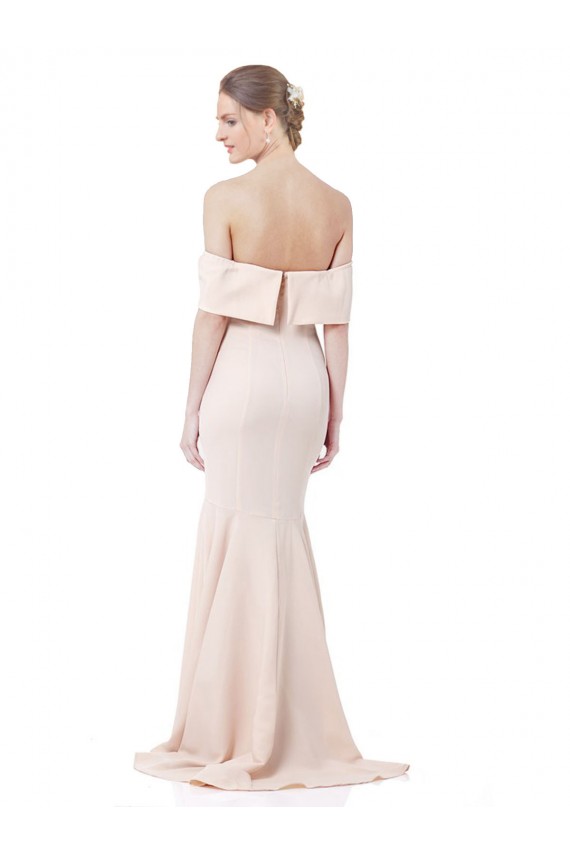 Sleeveless Nude Off the Shoulder Stretch Crepe Mermaid Formal Evening Dress Online