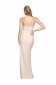 Sleeveless Nude Strapless Low Back Stretch Crepe Sheath Formal Evening Dress Online