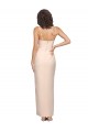 Sleeveless Nude Strapless Low Back Stretch Crepe Sheath Semi Formal Evening Dress Online