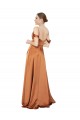 Cold Shoulder Spaghetti Straps Low Back Silky Satin A-Line Formal Evening Dress Online