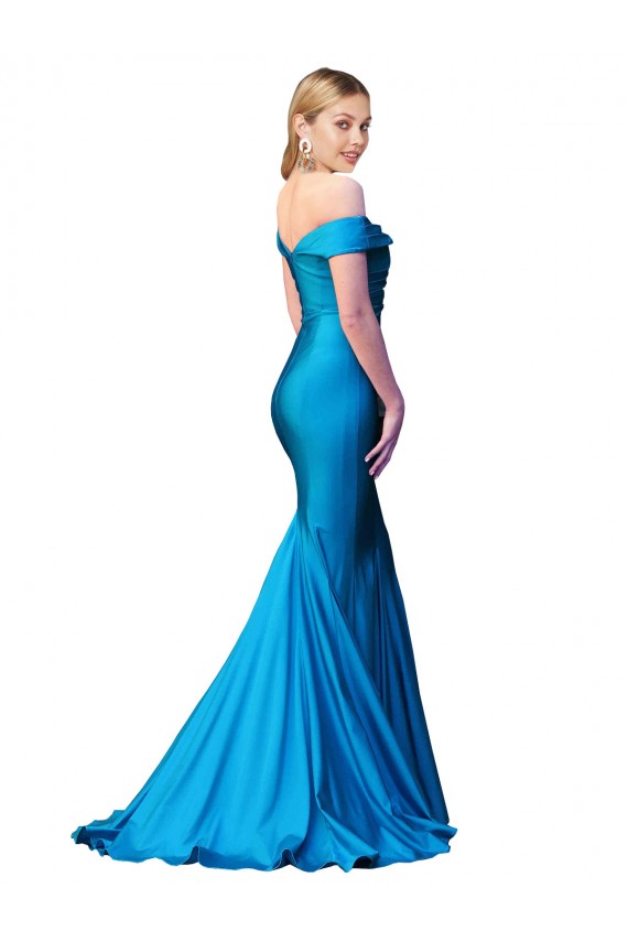 Sleeveless Off the Shoulder Satin Mermaid Formal Evening Dress Online