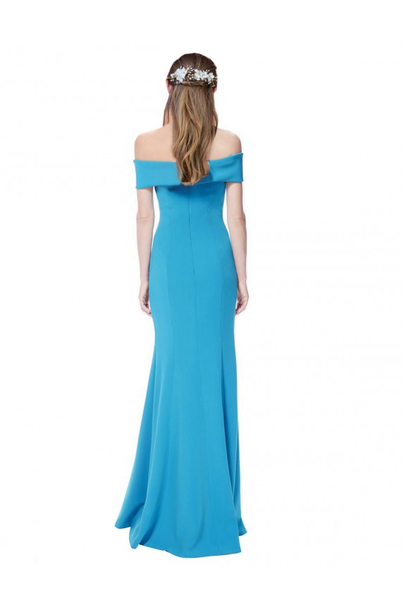 Sleeveless Off the Shoulder Stretch Crepe Sheath Formal Dress Online