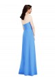 Sleeveless Peacock Blue Strapless Low Back Stretch Crepe Trumpet Semi Formal Evening Dress Online