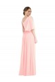 Bell Sleeves One Shoulder Soft Chiffon A-Line Semi Formal Evening Dress Online