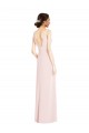 Sleeveless V-Neck Low Back Stretch Crepe A-Line Black Tie Evening Dress Online