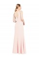 Sleeveless Pink V-Neck V-Back Stretch Crepe A-Line Formal Evening Dress Online