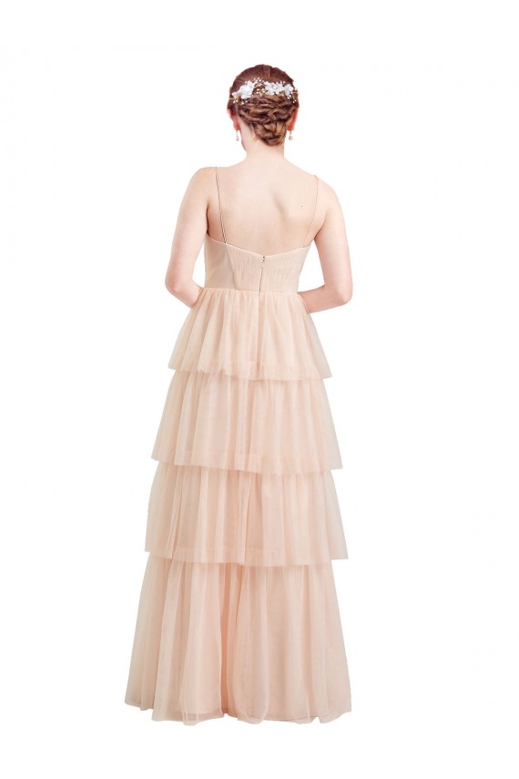 Sleeveless V-Neck Tulle A-Line Semi Formal Evening Dress Online