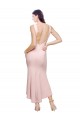 Sleeveless High Neck Low Back Stretch Crepe Sheath High Low Evening Dress Online