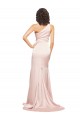 Sleeveless One Shoulder Silky Satin Sheath Black Tie Evening Dress Online