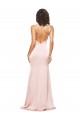 Sleeveless One Shoulder Low Back Silky Satin Sheath Formal Evening Dress Online