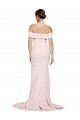 Sleeveless Pink Square Neck Low Back Stretch Crepe Sheath Formal Evening Dress Online