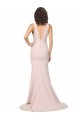Sleeveless V-Neck V-Back Stretch Crepe Sheath Black Tie Evening Dress Online