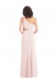 Sleeveless Pink One Shoulder Stretch Crepe Trumpet Formal Evening Dress Online