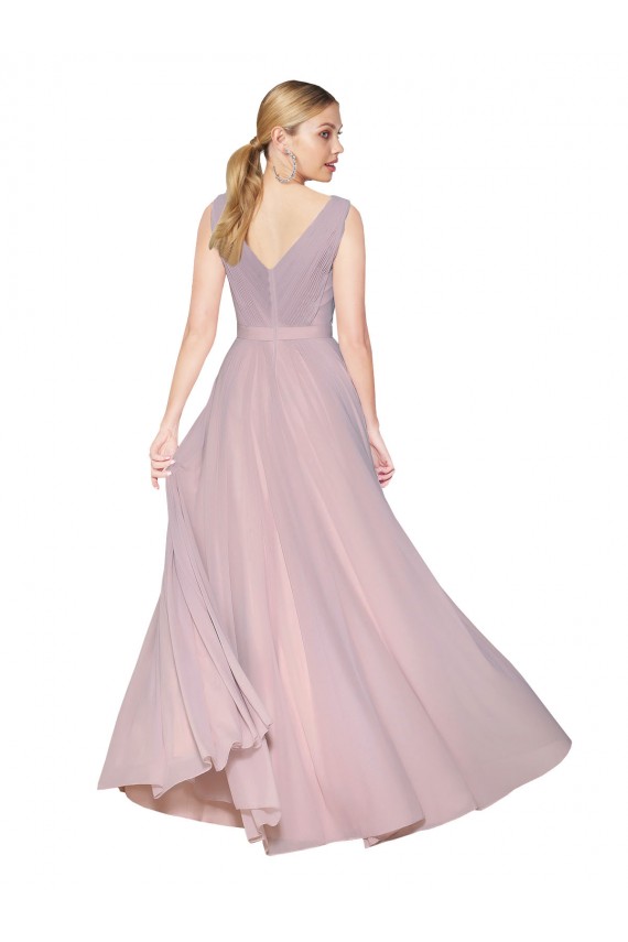Sleeveless Primrose V-Neck V-Back Soft Chiffon A-Line Formal Evening Dress Online