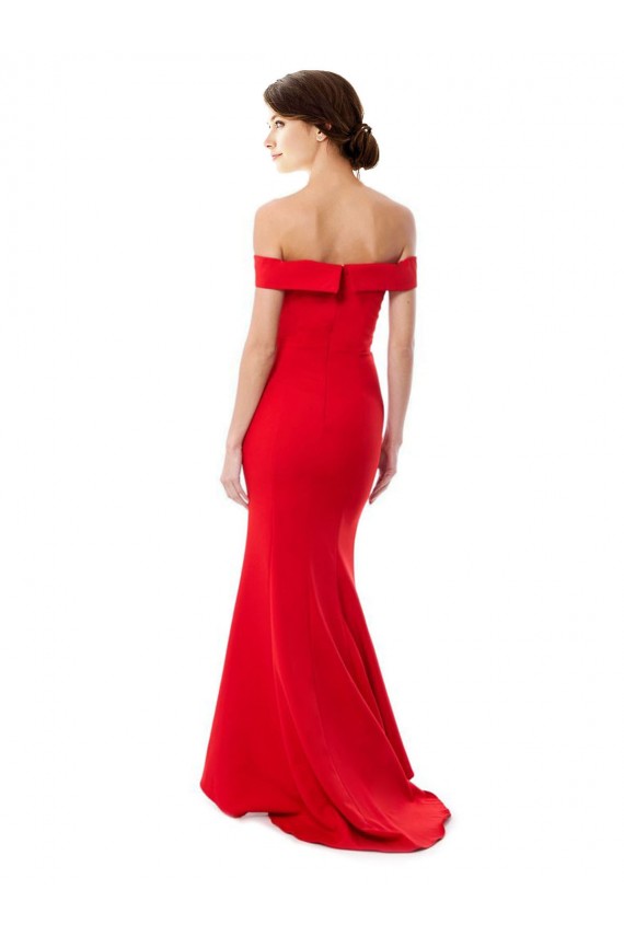 Sleeveless Off the Shoulder Stretch Crepe Mermaid Formal Evening Dress Online