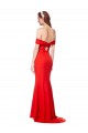 Sleeveless Red Off the Shoulder Stretch Crepe Mermaid Evening Dress Online