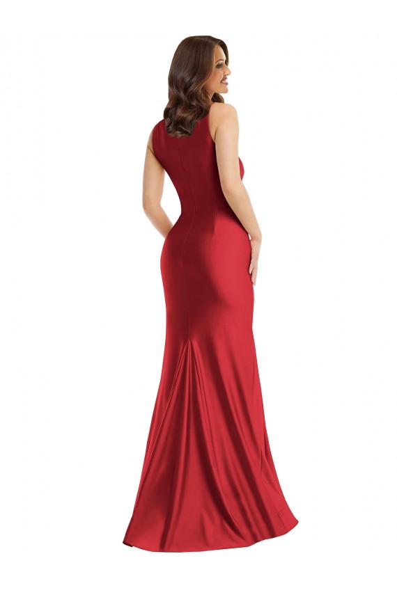 Sleeveless Square Neck Silky Satin Mermaid Plus Size Formal Evening Dress Online