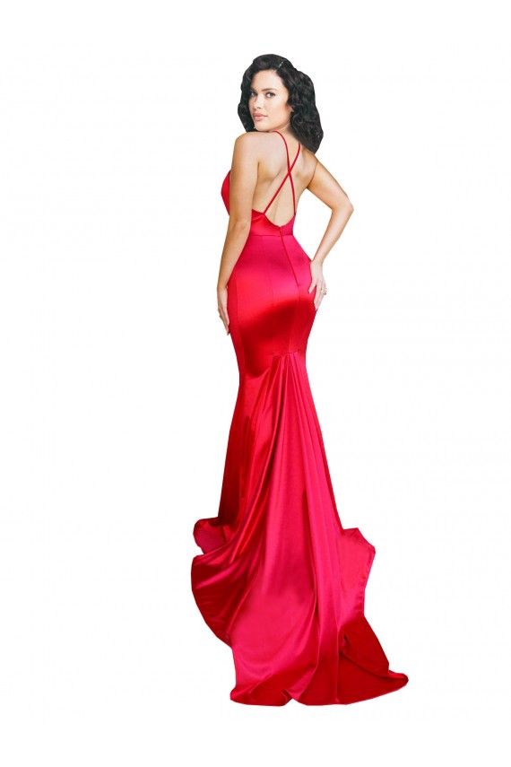 Sleeveless Sweetheart Low Back Stretch Satin Mermaid Formal Evening Dress Online