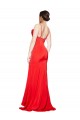 Sleeveless Cowl Neck Low Back Stretch Satin Sheath Formal Evening Dress Online
